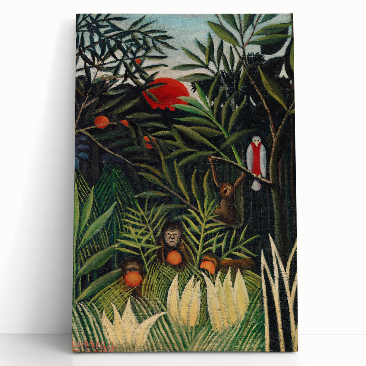 Monkeys and Parrot in the Virgin Forest by Henri Rousseau