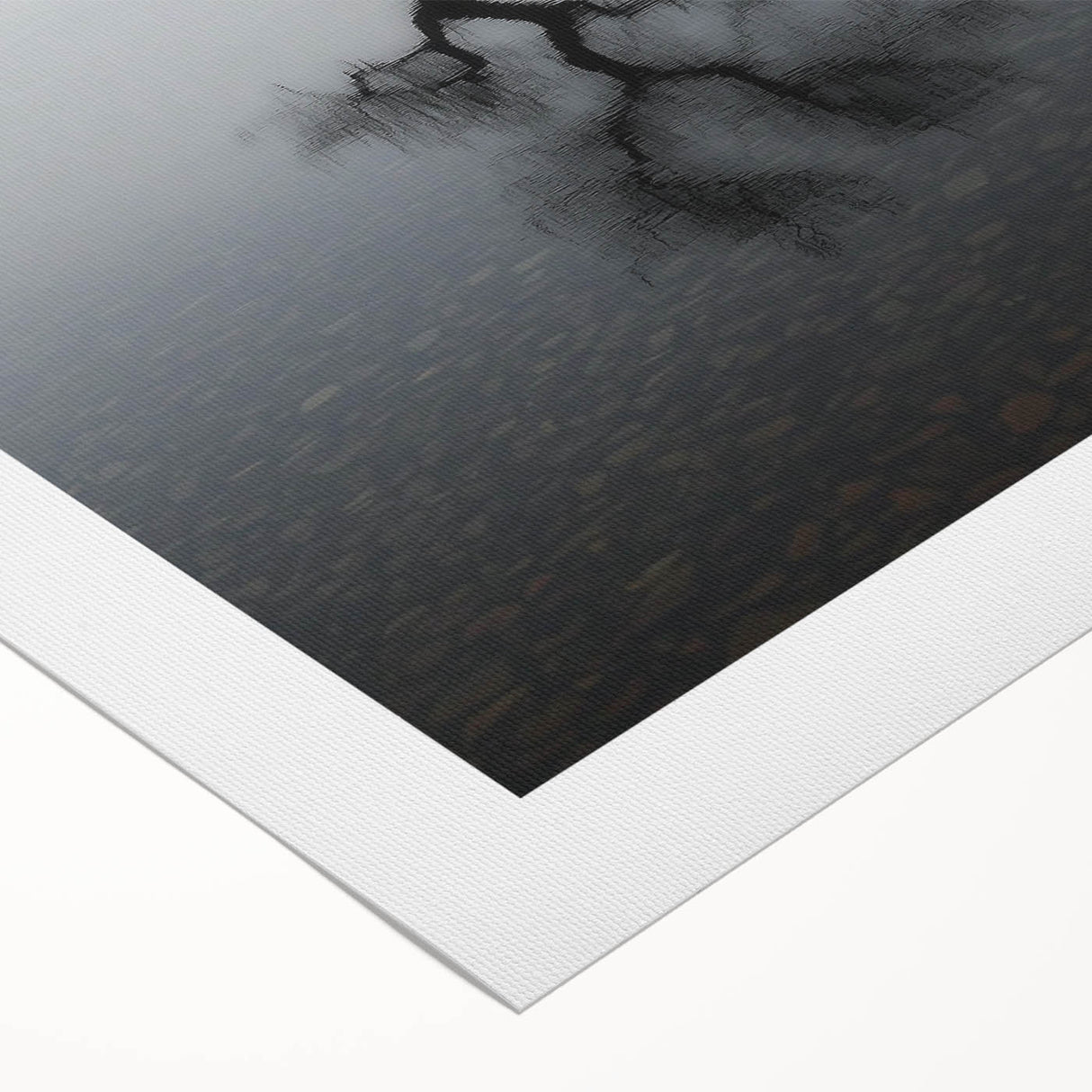 Minimalist Reflection Tree Office Wall Art – Modern Monochrome