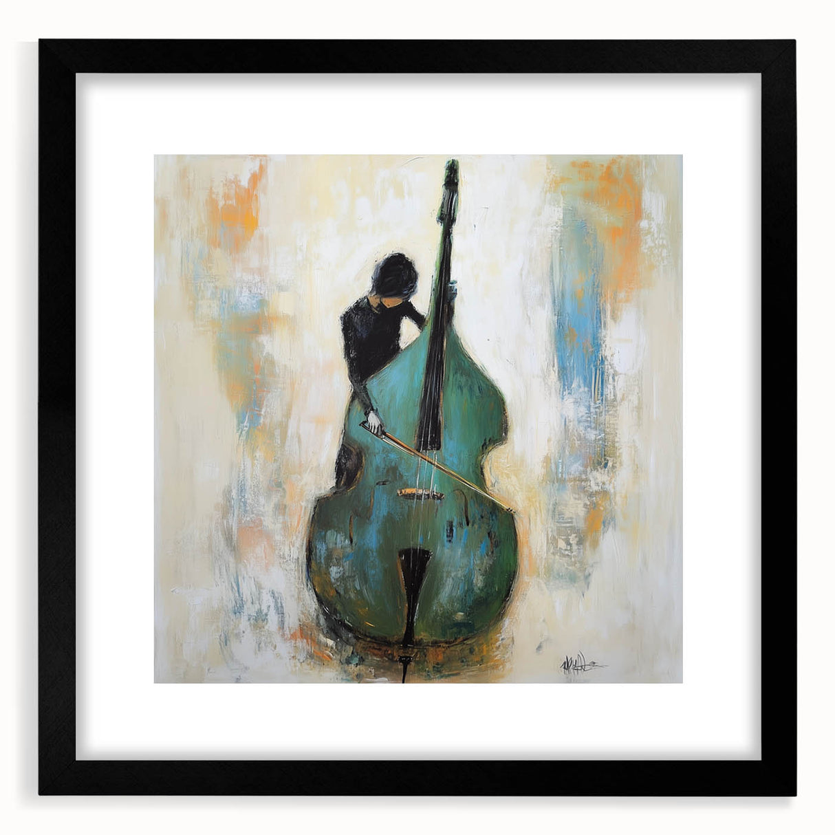 Abstract figurative frame with a matte black finish, showcasing a modern design. Ideal for complementing contemporary decor, enhancing wall aesthetics.