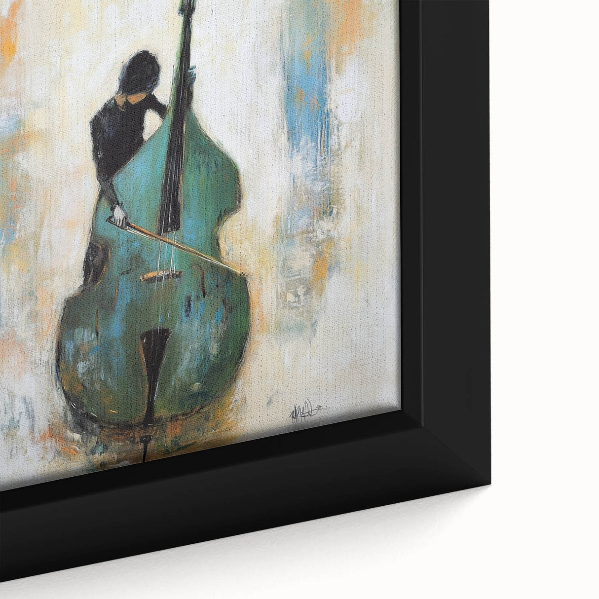 Abstract figurative framed canvas artwork showcasing vibrant colors and intricate brushstrokes, ideal for contemporary home decor, adding artistic flair to any space.