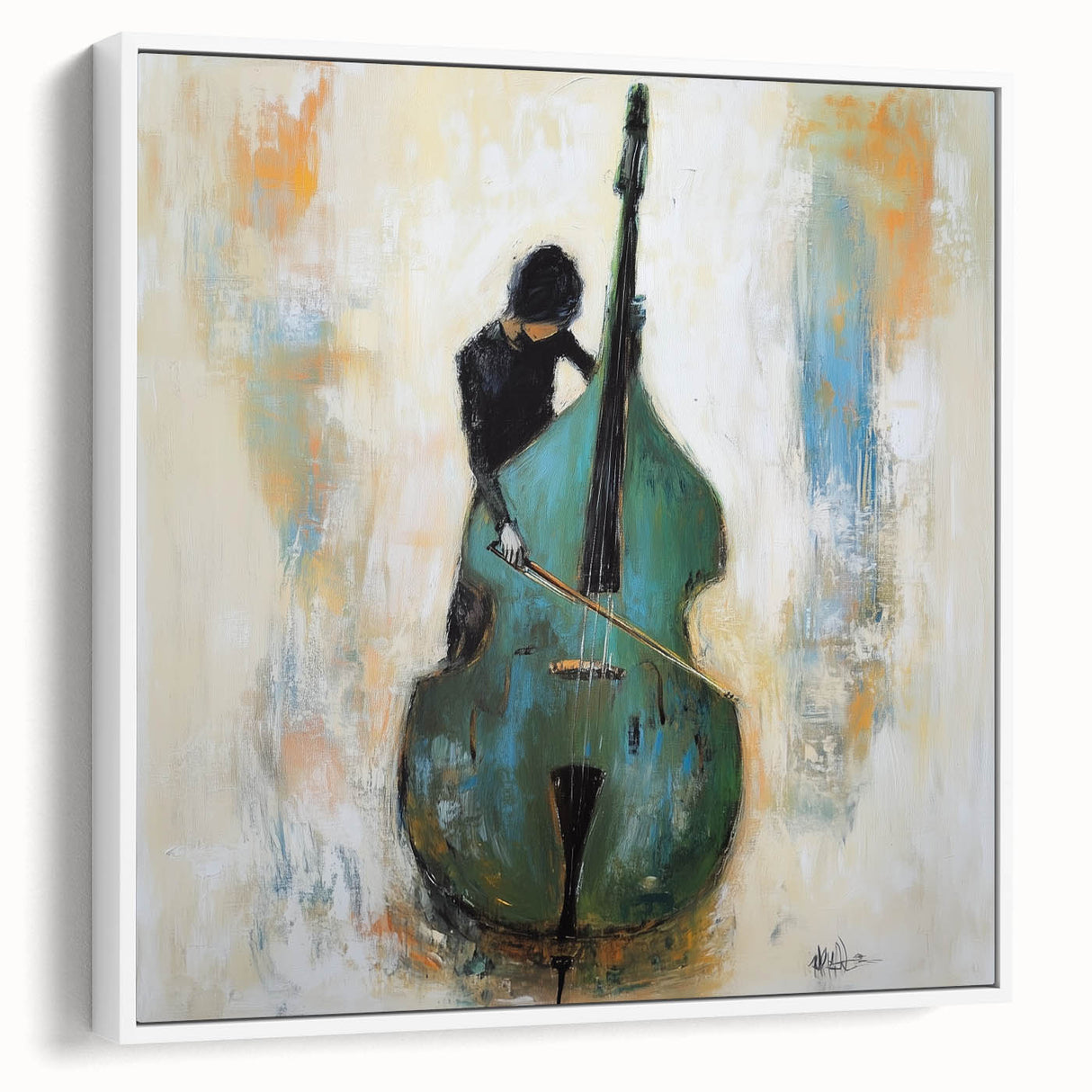 Framed abstract figurative canvas art in white, showcasing dynamic shapes and textures. Perfect for modern home decor, adding elegance and creativity to any space.