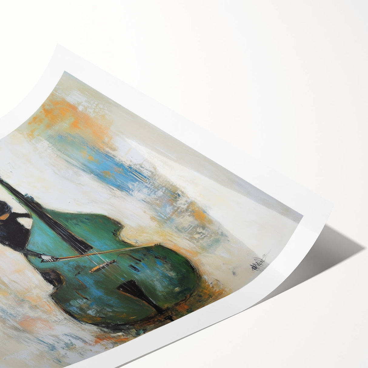 Abstract figurative rolled print showcasing vibrant colors and dynamic shapes, ideal for modern decor. Packaged securely in a sturdy cardboard tube for easy transport.