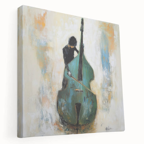 Abstract figurative stretched canvas artwork showcasing vibrant colors and fluid shapes, designed for modern decor. Ideal for enhancing contemporary spaces.