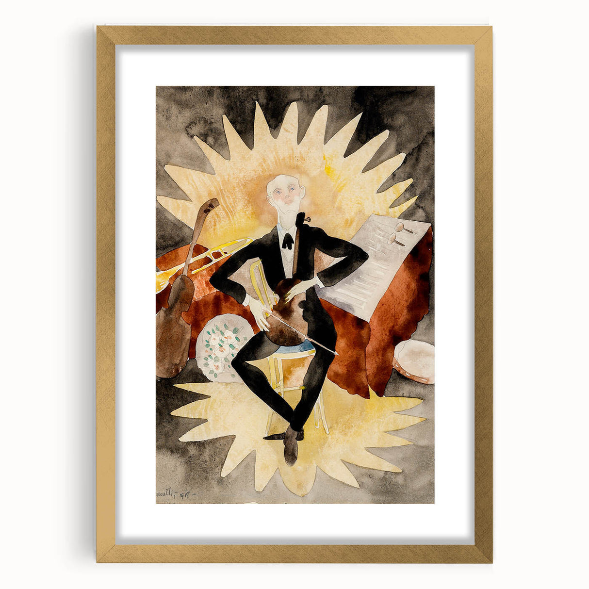 Modern Musician Wall Art - Abstract Contemporary Art Print 1918