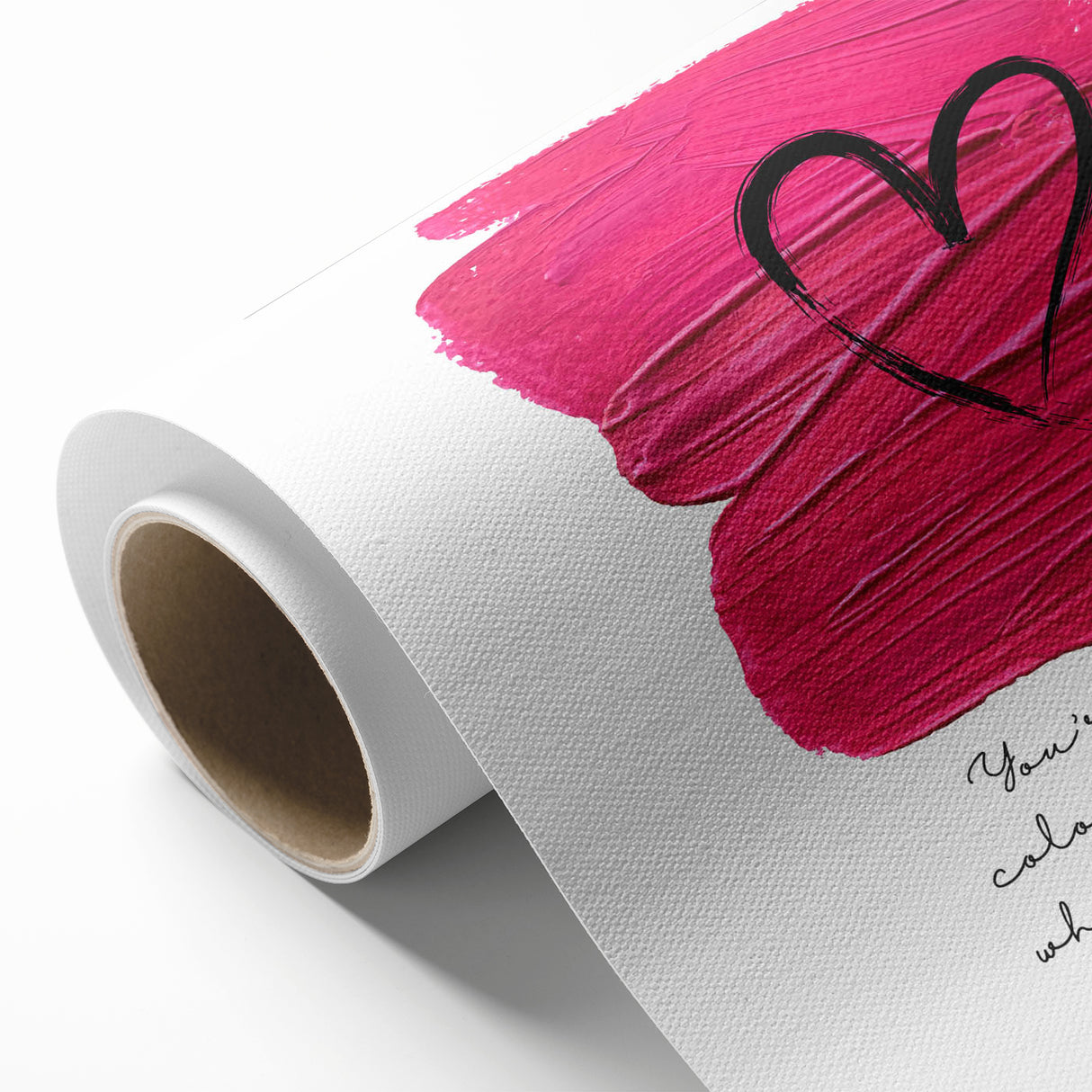 Modern Typography Wall Art - Pink Heart Quote Canvas Print