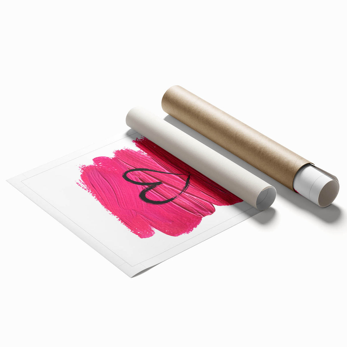 Modern Typography Wall Art - Pink Heart Quote Canvas Print