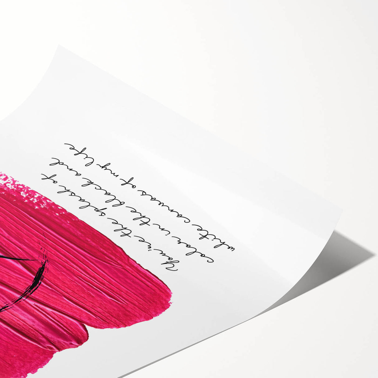 Modern Typography Wall Art - Pink Heart Quote Canvas Print