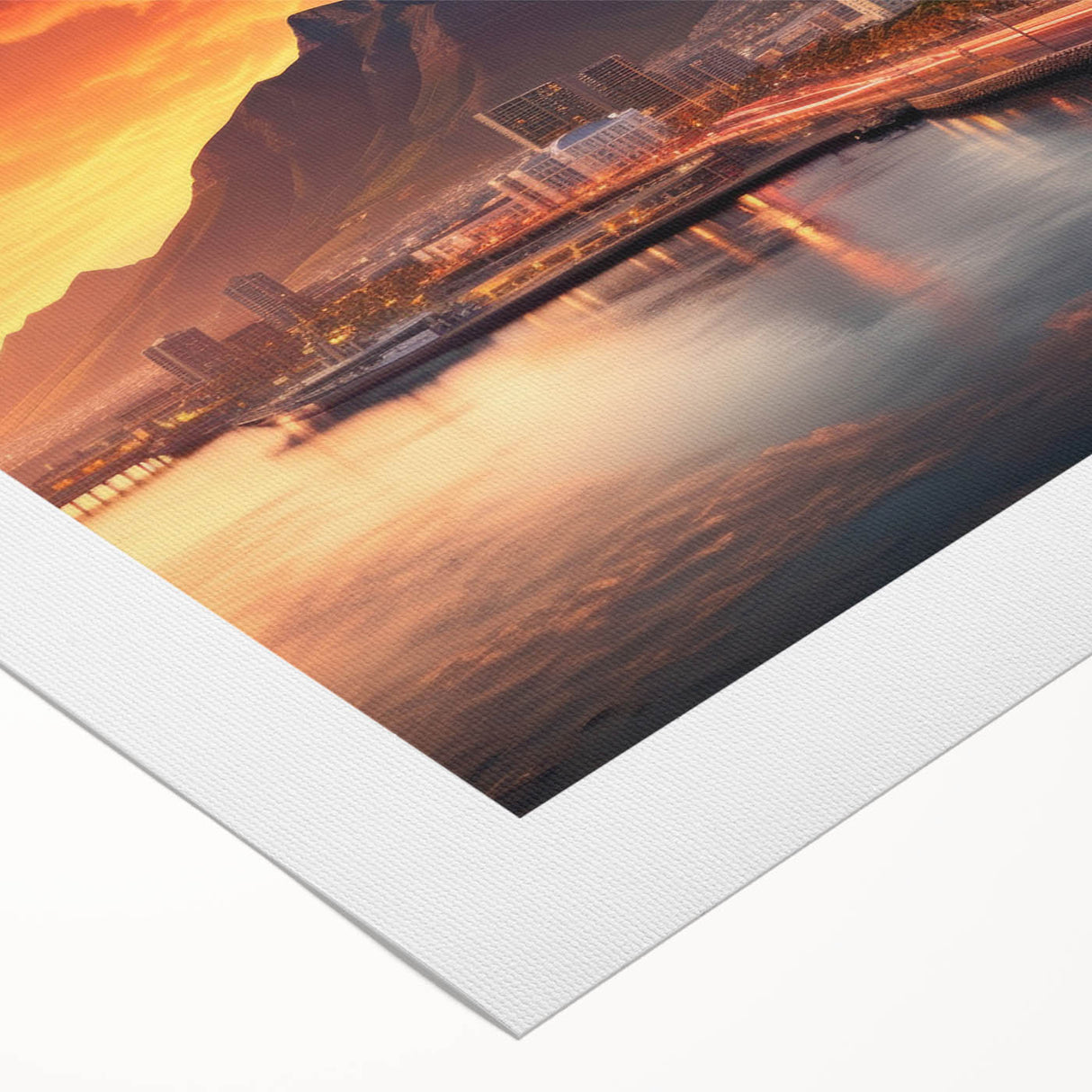 Art deco poster featuring a stylized South African landscape on rolled canvas, suitable for dining room decor.