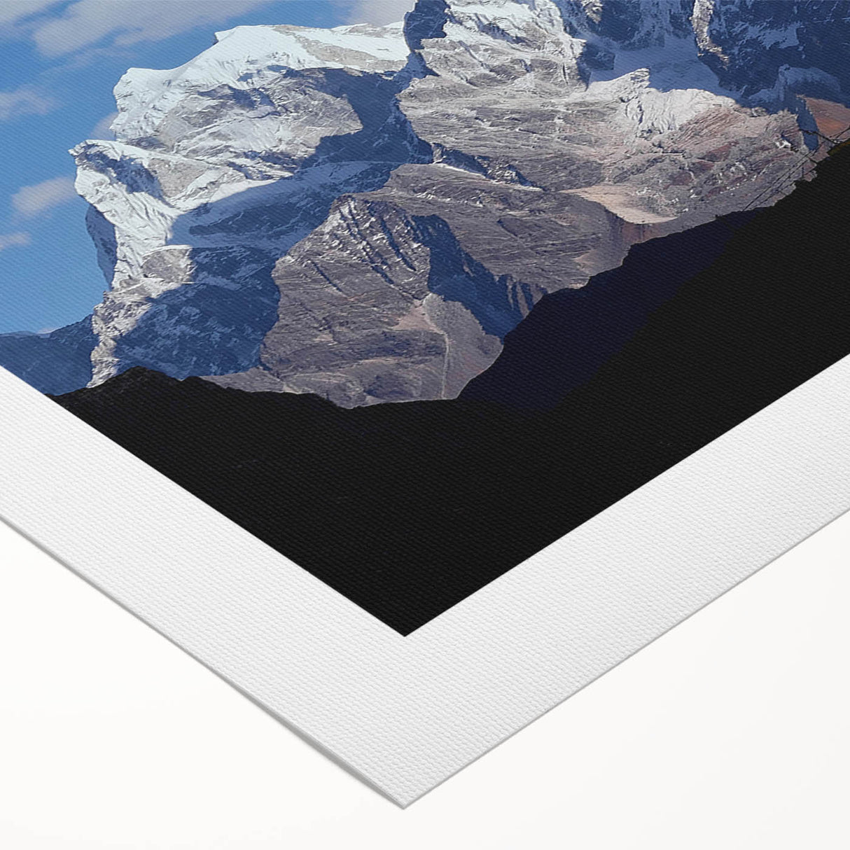 Art deco poster of a serene Nepalese landscape in soft earth tones on rolled canvas, suitable for dining room decor.