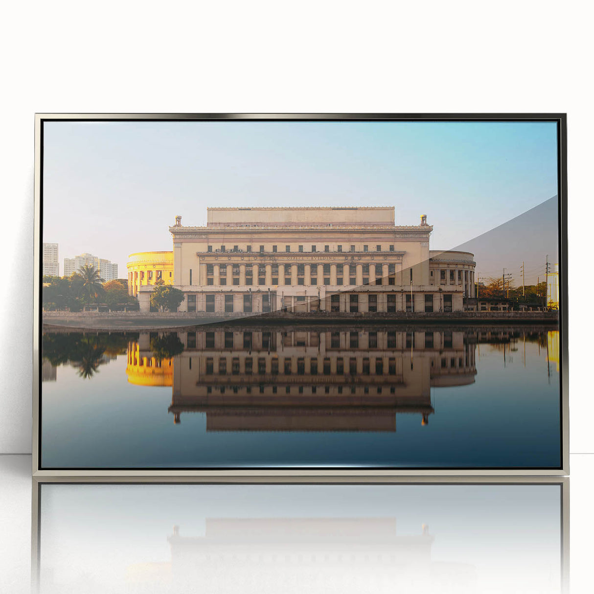 Framed acrylic painting of a serene Philippine landscape in muted earth tones, ideal for nursery wall art.