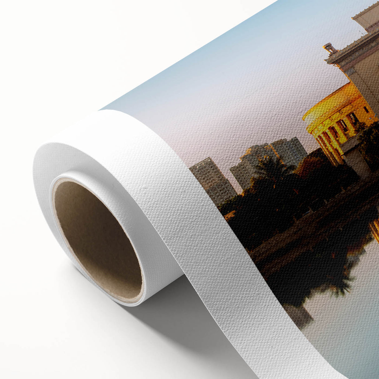 Art Deco style poster of a serene Philippine landscape on rolled canvas, ideal for nursery wall art.