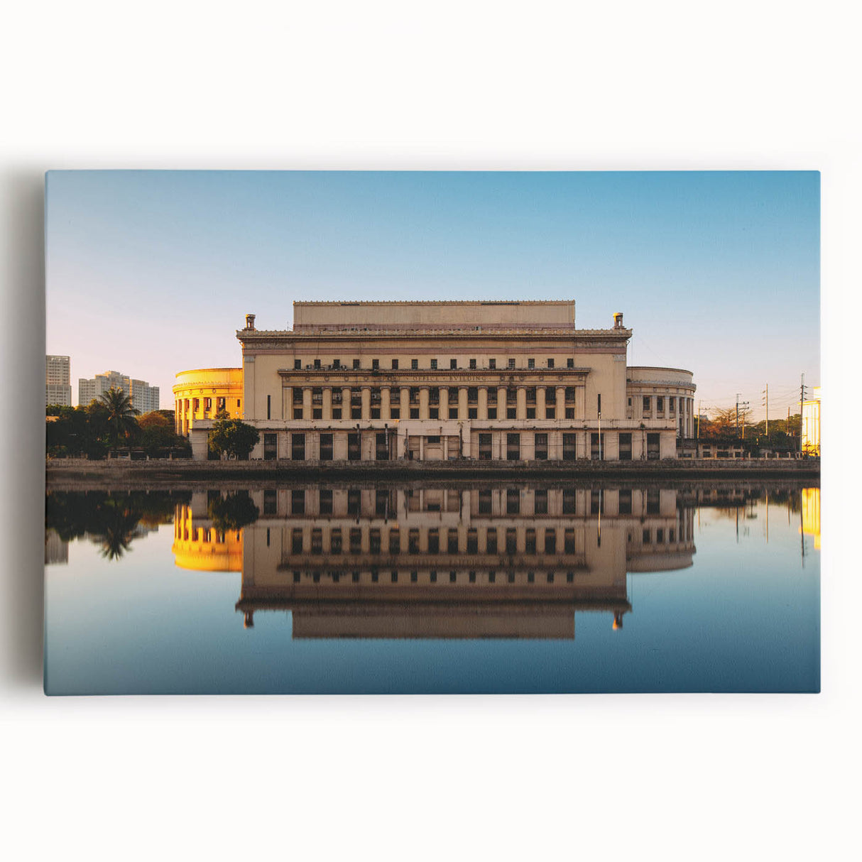Black and white stretched canvas featuring a panoramic view of a Philippine rice terrace, ideal for kitchen wall art.