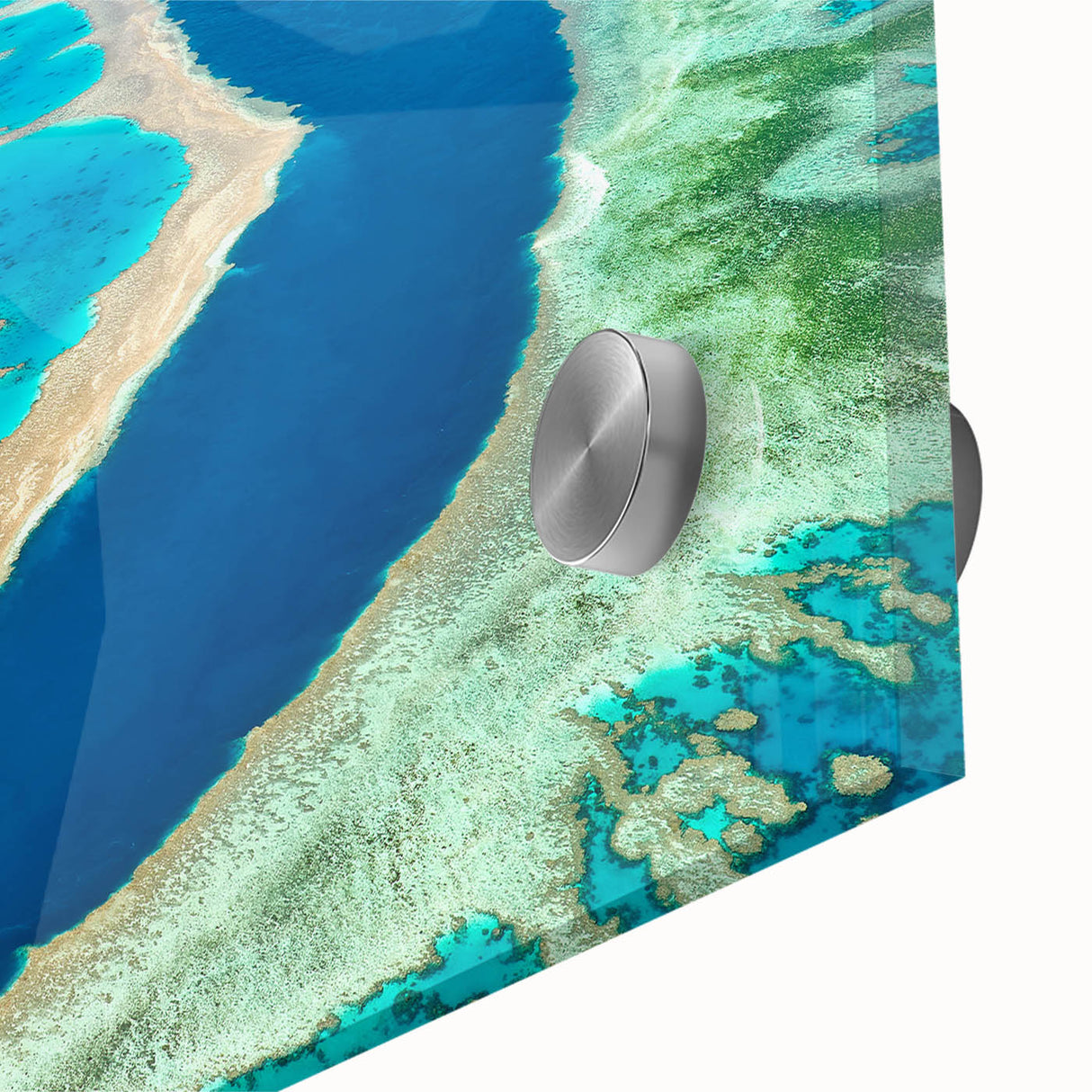 Large abstract wall art depicting Brisbane scenery in muted earth tones on acrylic glass, suitable for dining room ambiance.