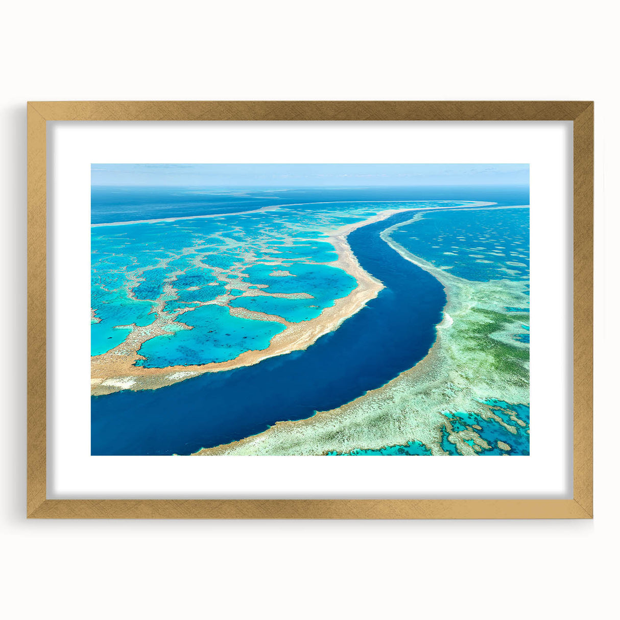 Textured abstract art print of Brisbane scenery in muted earth tones on a framed canvas, suitable for bedroom decor.