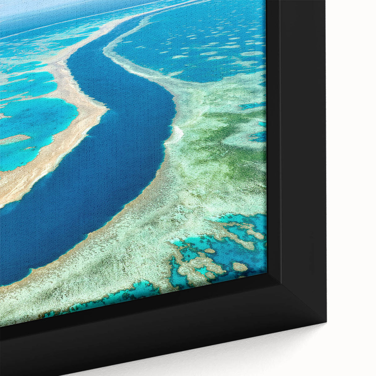 Black wall art featuring a textured Brisbane cityscape in vibrant colors on a framed canvas, ideal for living room decor.