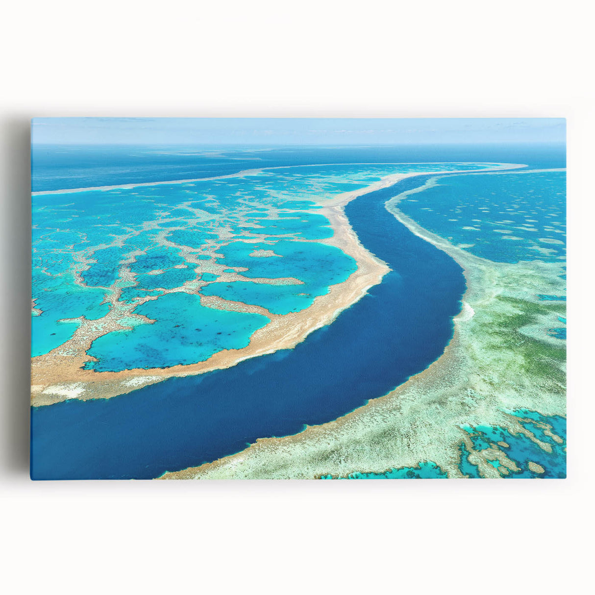 Large black and white stretched canvas of Brisbane skyline, ideal for kitchen wall art.