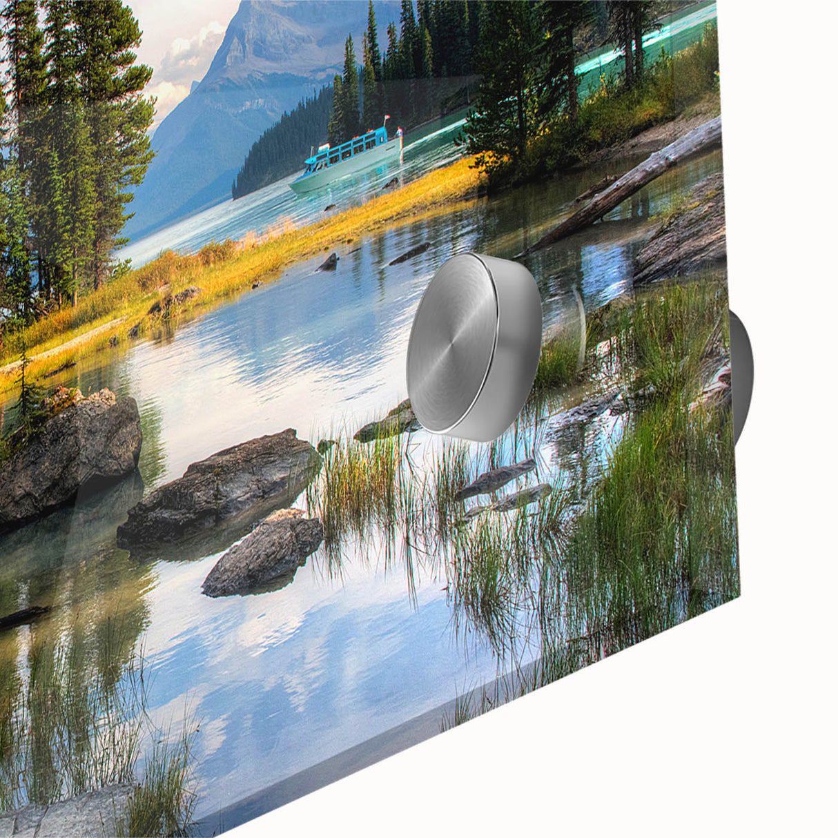 Acrylic print of a large abstract depiction of Alberta's landscape in muted earth tones, ideal for dining room art.