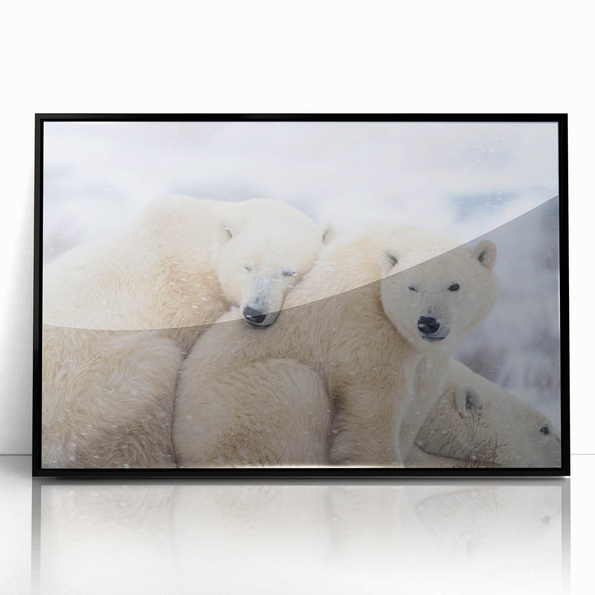 Large abstract wall art depicting a minimalist Manitoba scenery in muted earth tones on a framed acrylic panel.