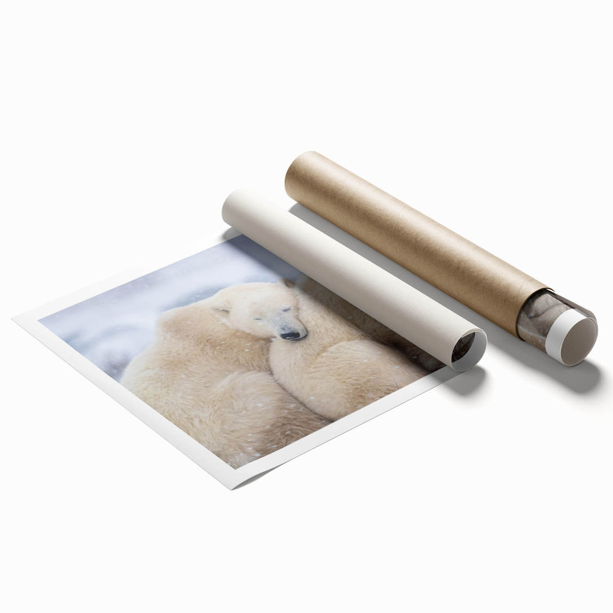 Extra large rolled print of a serene Manitoba scenery with vibrant green and blue floral elements.