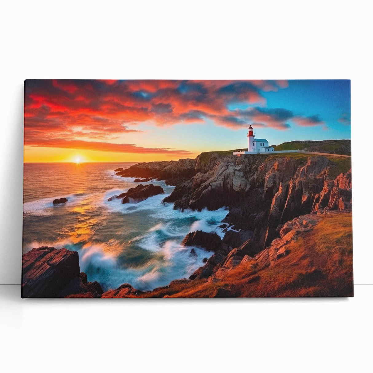 Black and white stretched canvas of Newfoundland scenery, ideal for kitchen wall art or bedroom ambiance.