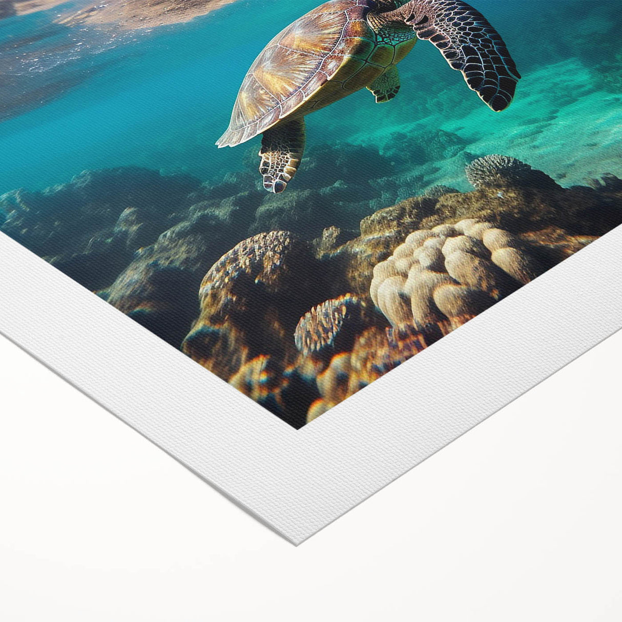 Art deco poster featuring a serene Caribbean beach scene in soft pastel shades on rolled canvas.