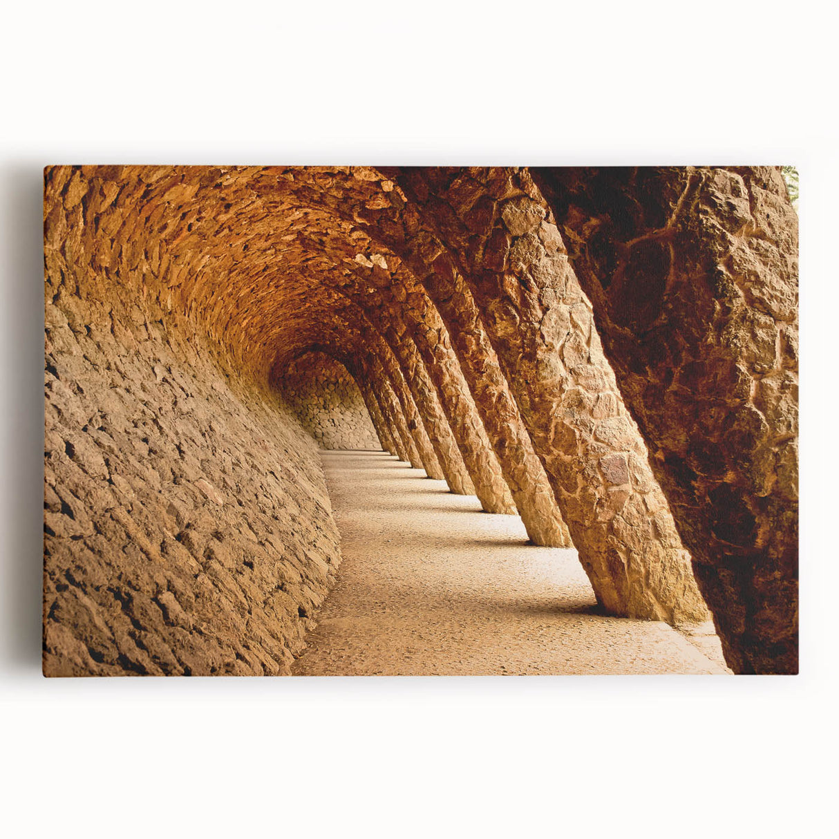 Black and white stretched canvas of Barcelona scenery, ideal for kitchen wall art or bedroom ambiance.