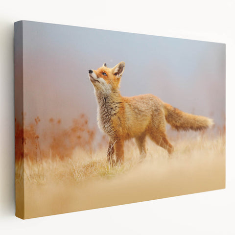 Scenic Swedish landscape on large stretched canvas, featuring muted green and blue tones, ideal for kitchen wall art.