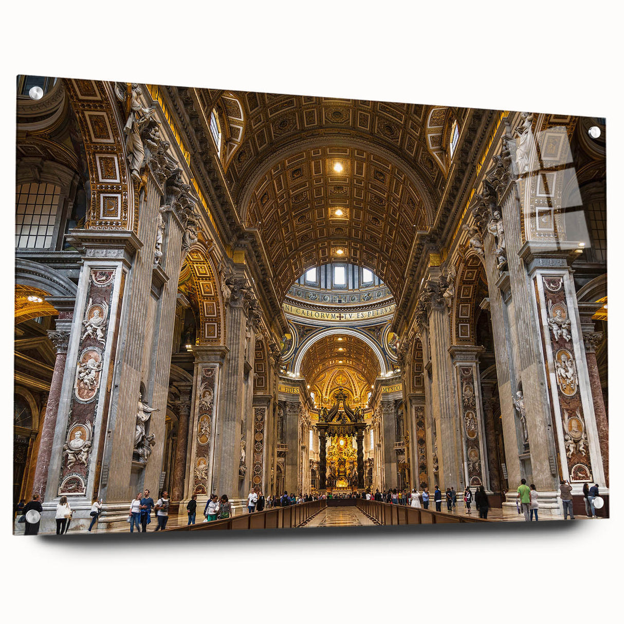 Acrylic glass print of the Vatican scenery in neutral and earth tones, suitable for dining room decor.