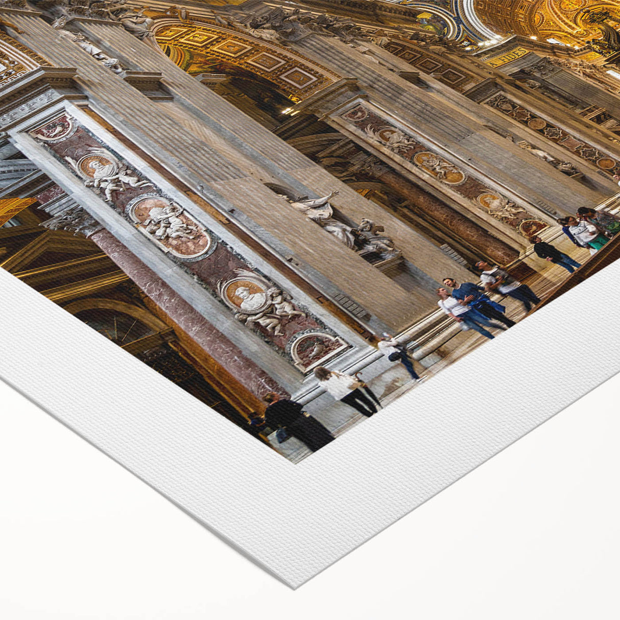 Art deco poster of the Vatican scenery in soft pastel shades, printed on rolled canvas, suitable for dining room decor.