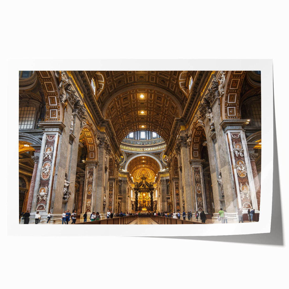 European Vatican scenery on a rolled print, featuring muted earth tones, ideal for art wall dining room.