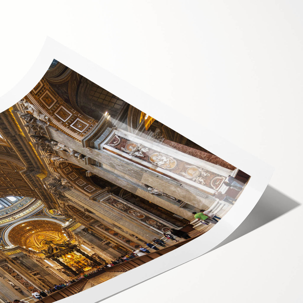 Extra large rolled print depicting line art flowers in soft pastel colors, suitable for large living room wall art.