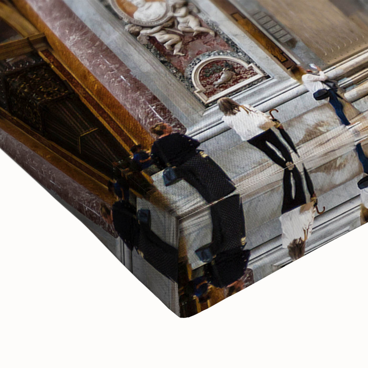 Large art of Vatican scenery in black and white on stretched canvas, ideal for bedroom wall decor.