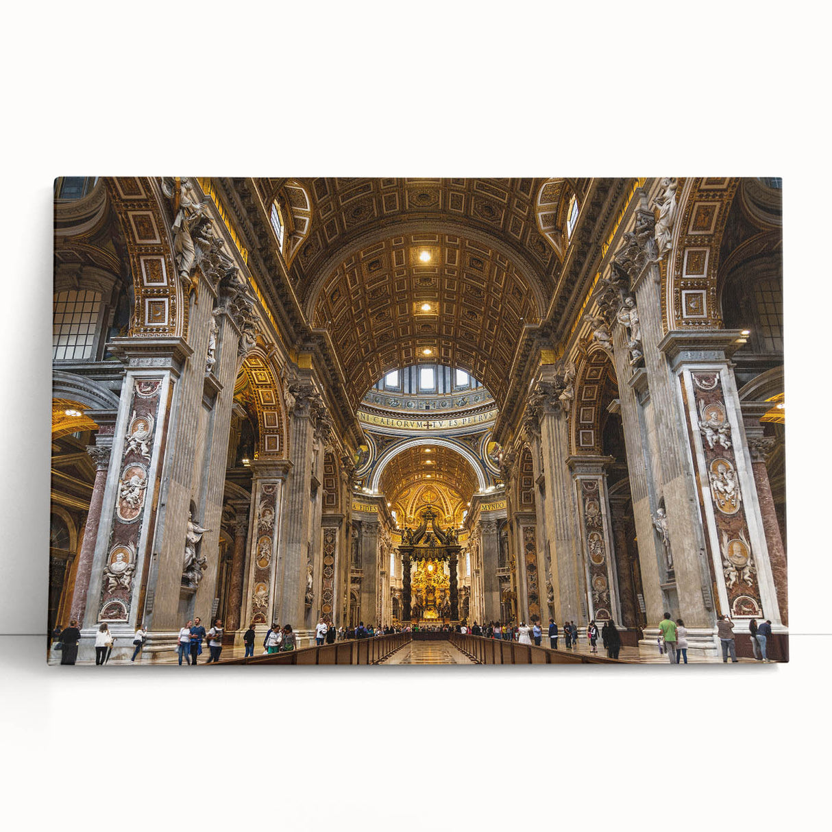 Black and white photograph of the Vatican on stretched canvas, suitable as large kitchen or bedroom wall art.