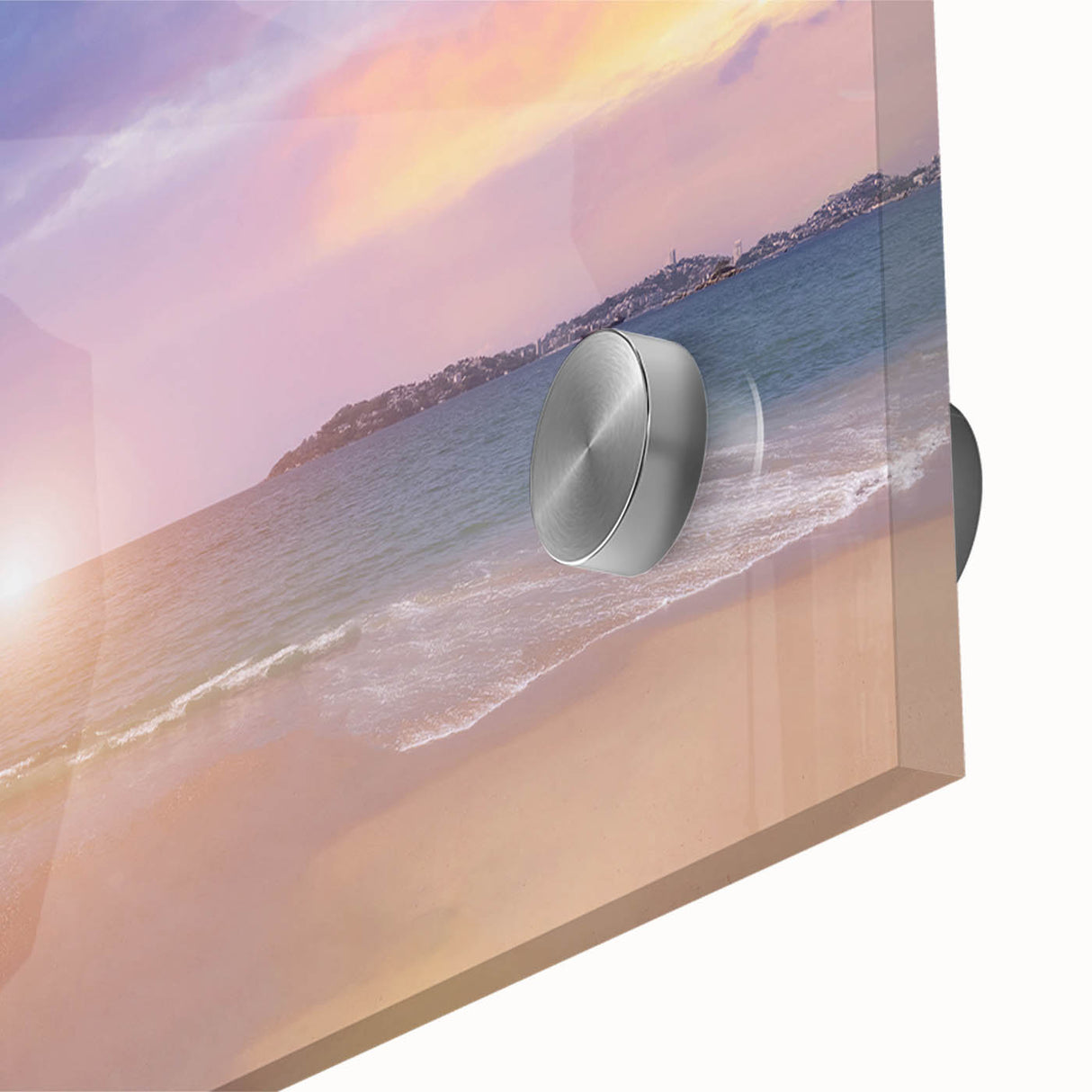 Large abstract wall art of Acapulco scenery in mid-century modernist style on acrylic glass, ideal for dining room art.