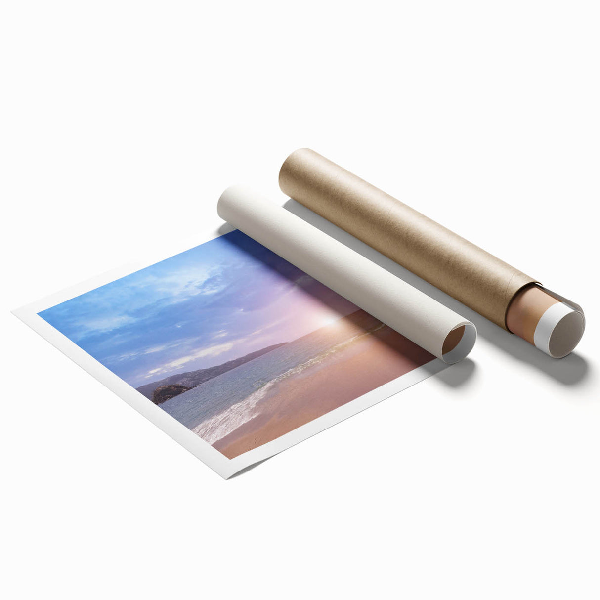 Extra large rolled print of Acapulco scenery with vibrant floral elements.