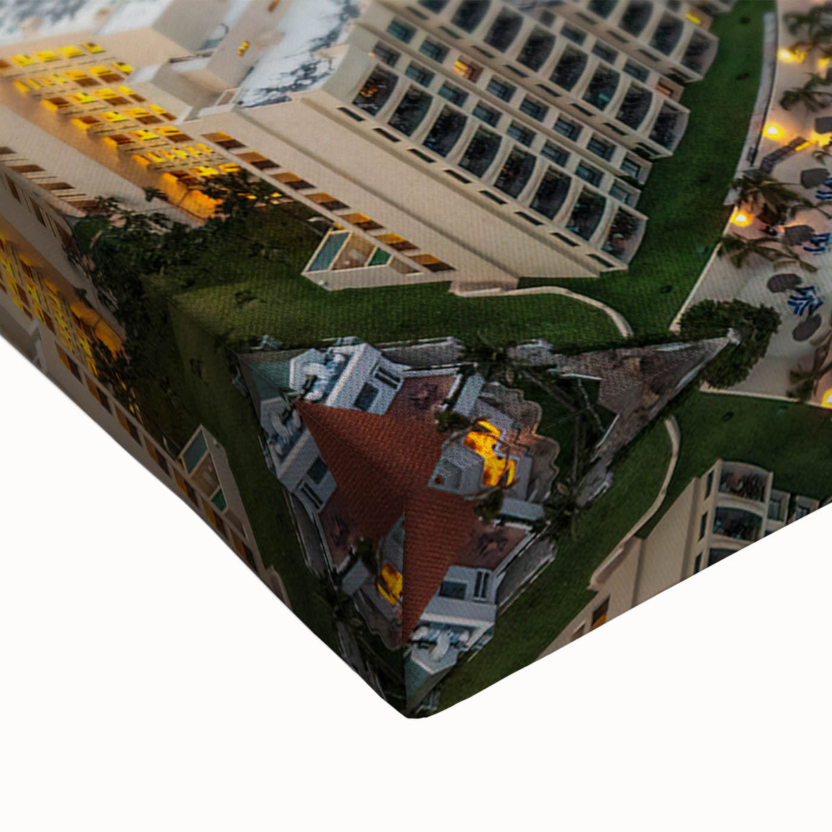 Black and white landscape art painting of Cancun on large stretched canvas, suited for bedroom wall decor.