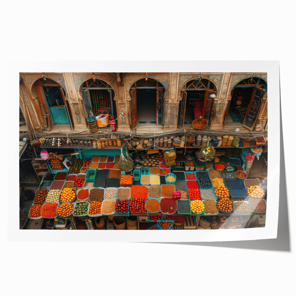 Extra large rolled print depicting a floral scene in vibrant colors.