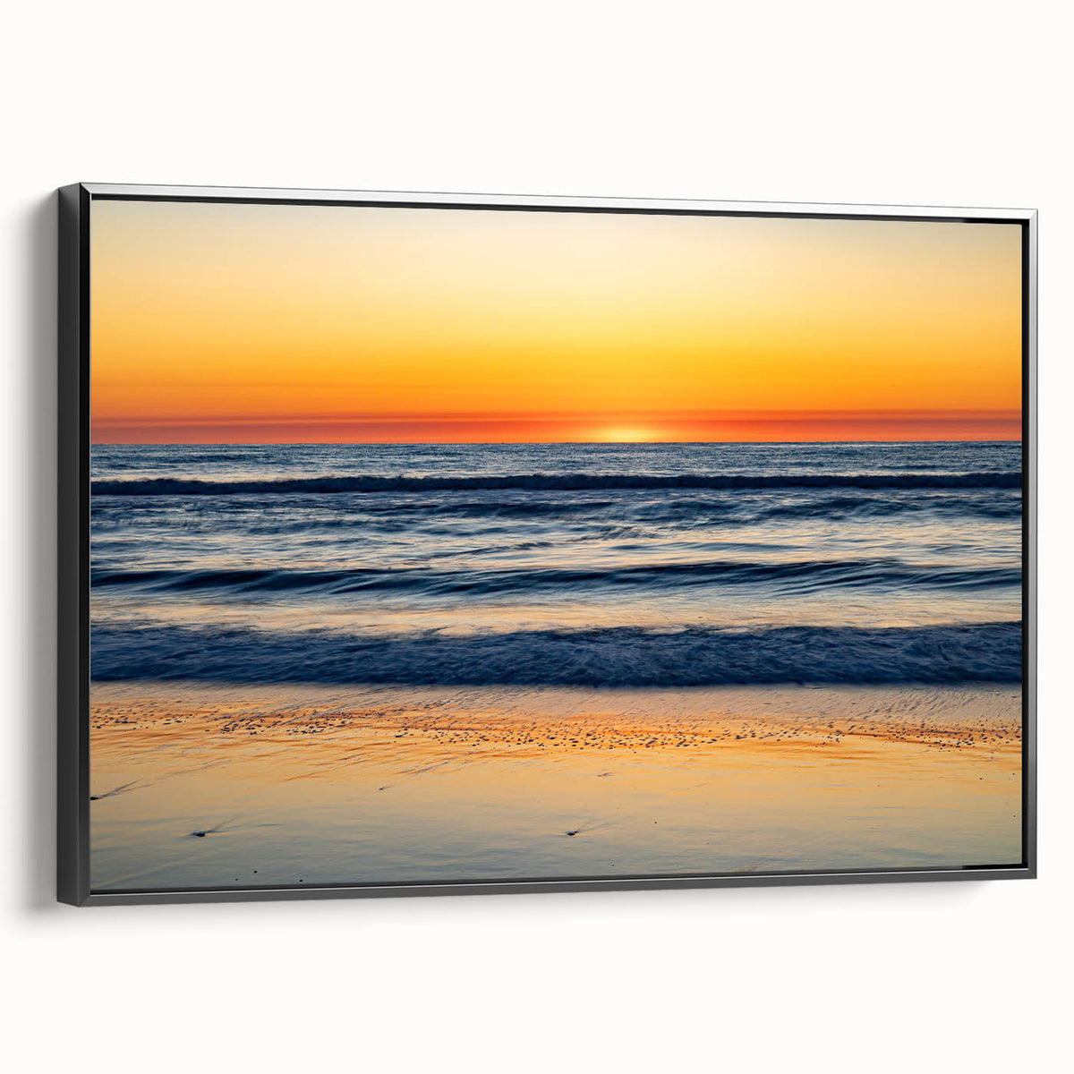 Black and white framed canvas of Outer Banks, North Carolina landscape, ideal for bedroom wall art.