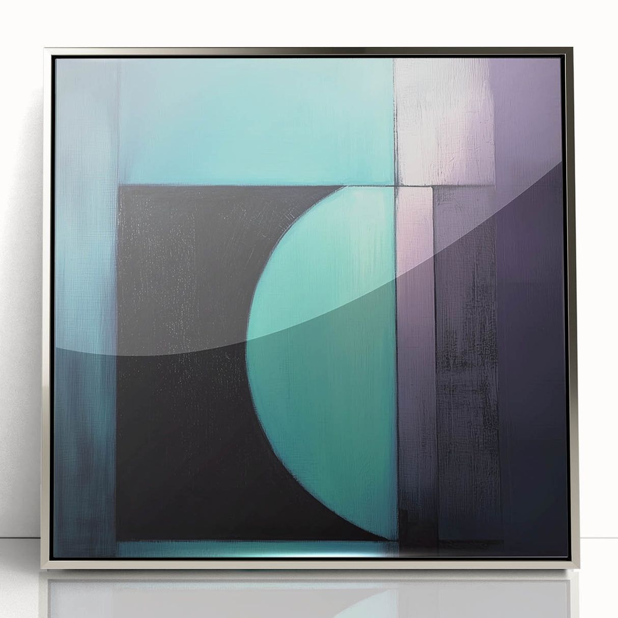 Modern Abstract Living Room Wall Art – Turquoise & Purple Canvas
