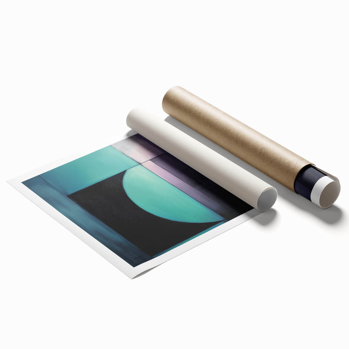 Modern Abstract Living Room Wall Art – Turquoise & Purple Canvas