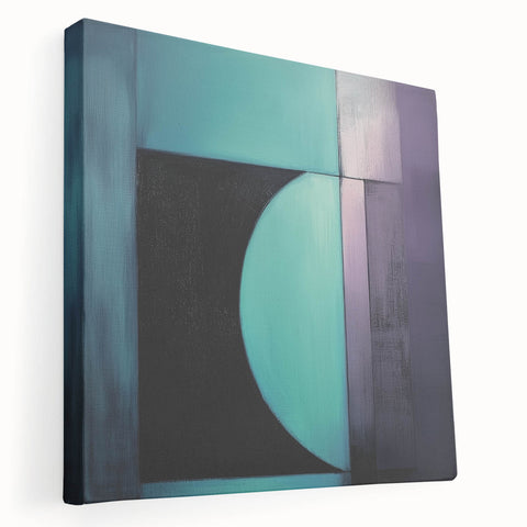 Modern Abstract Living Room Wall Art – Turquoise & Purple Canvas