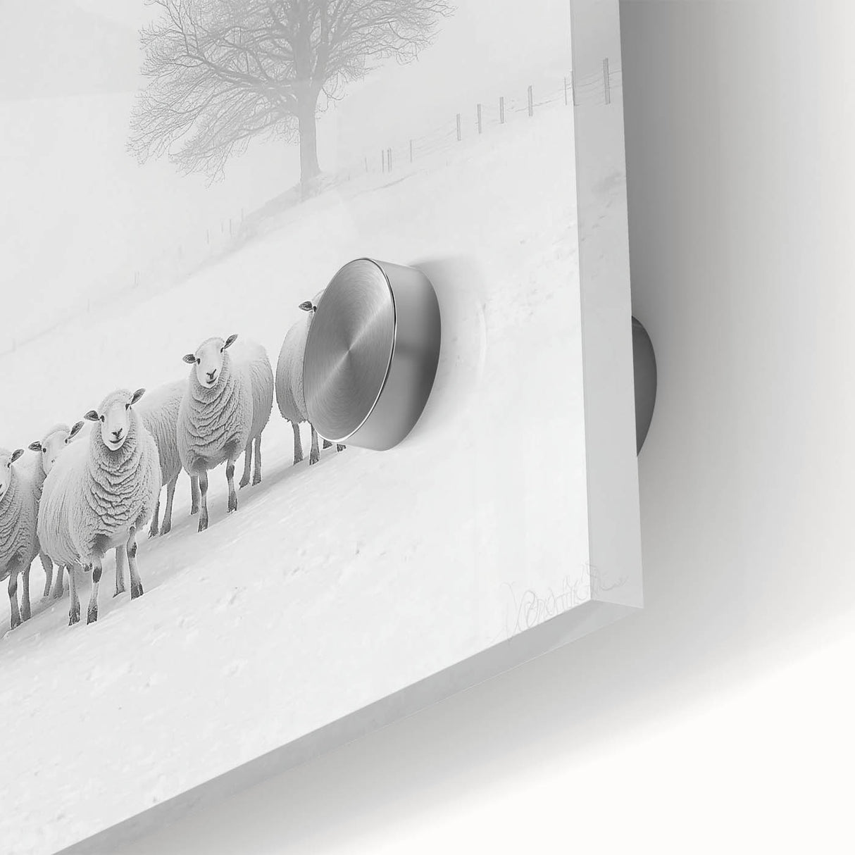 Office Art Prints – Minimalist Black and White Winter Scene