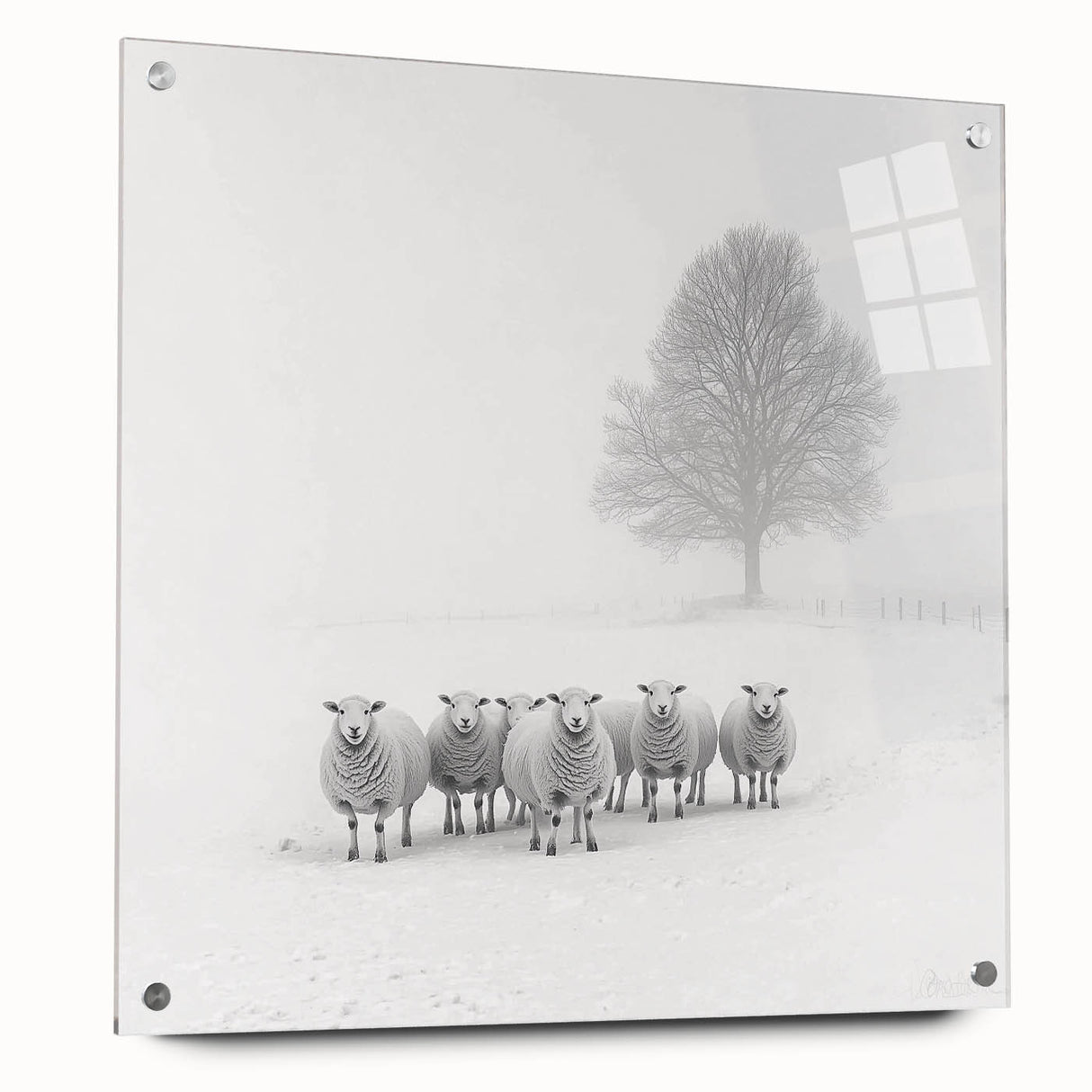 Office Art Prints – Minimalist Black and White Winter Scene