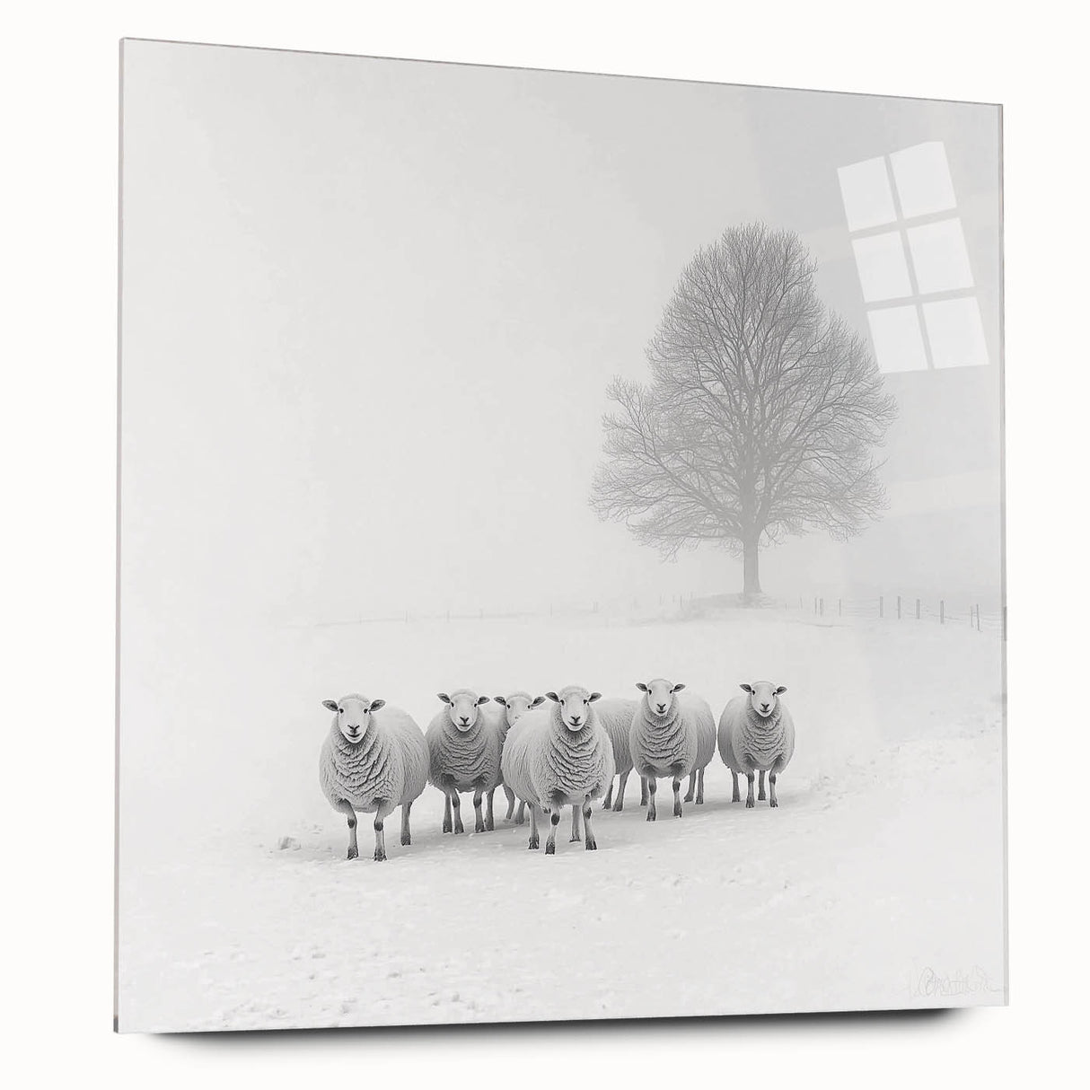 Office Art Prints – Minimalist Black and White Winter Scene