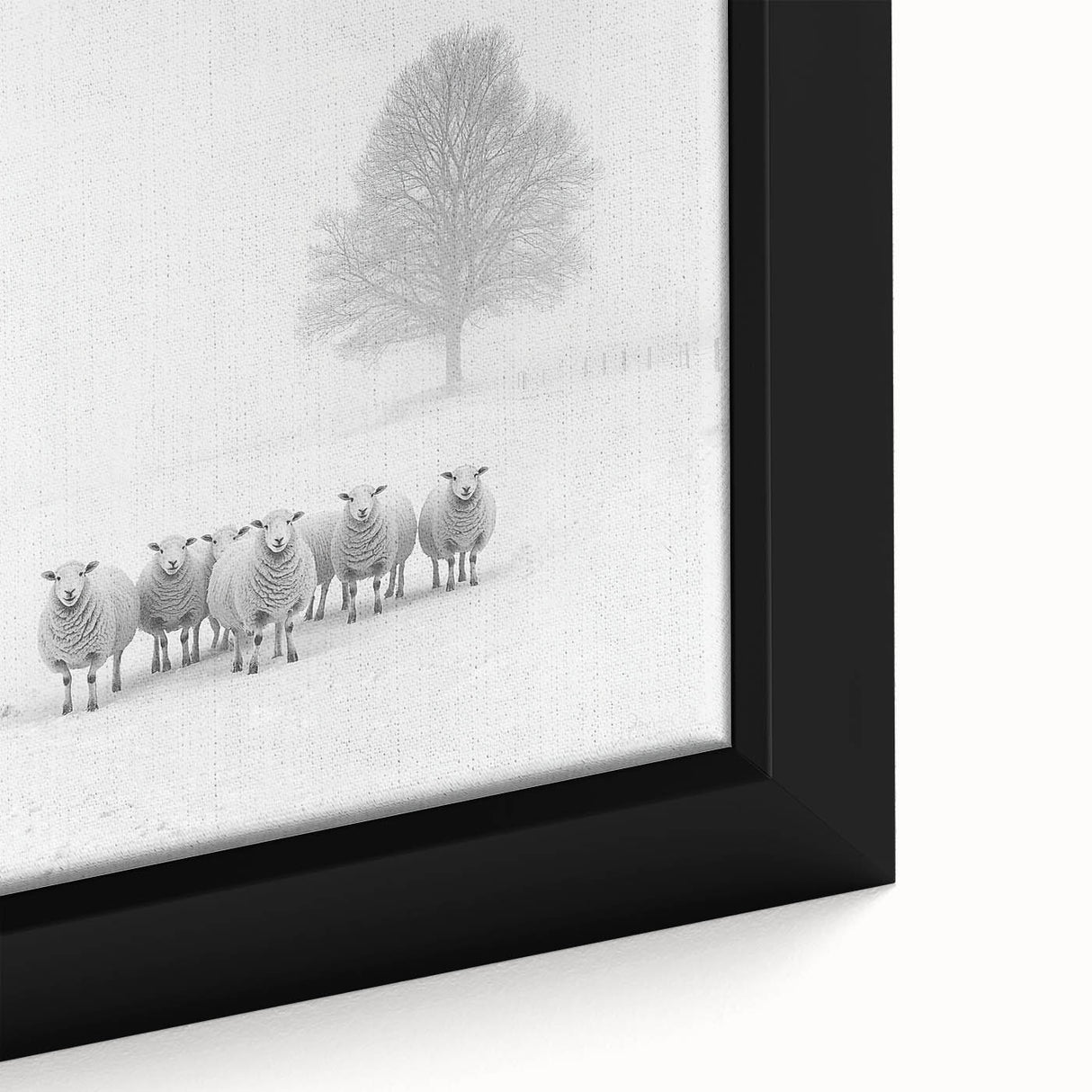 Office Art Prints – Minimalist Black and White Winter Scene