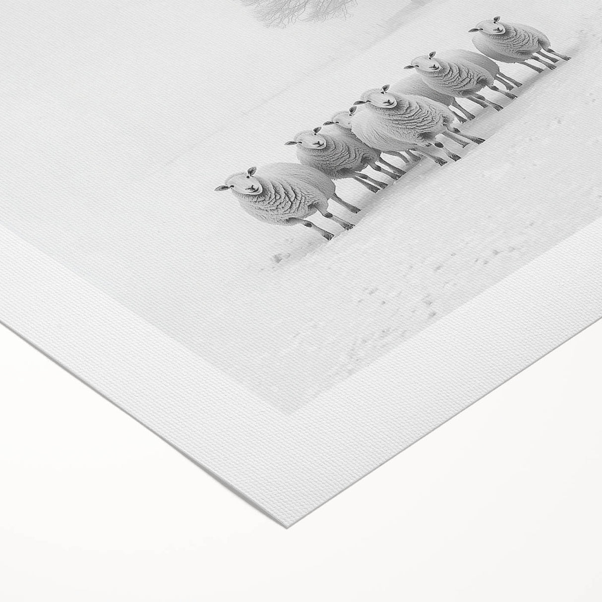 Office Art Prints – Minimalist Black and White Winter Scene
