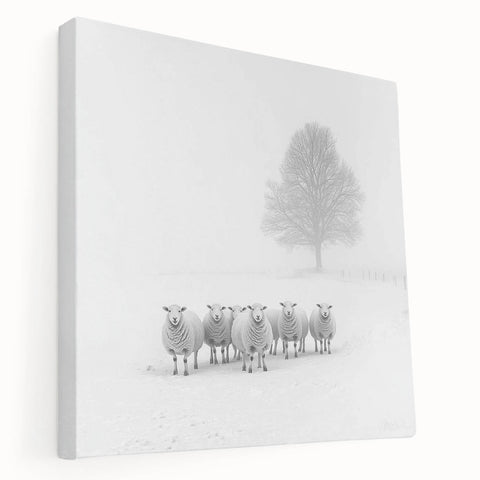 Office Art Prints – Minimalist Black and White Winter Scene