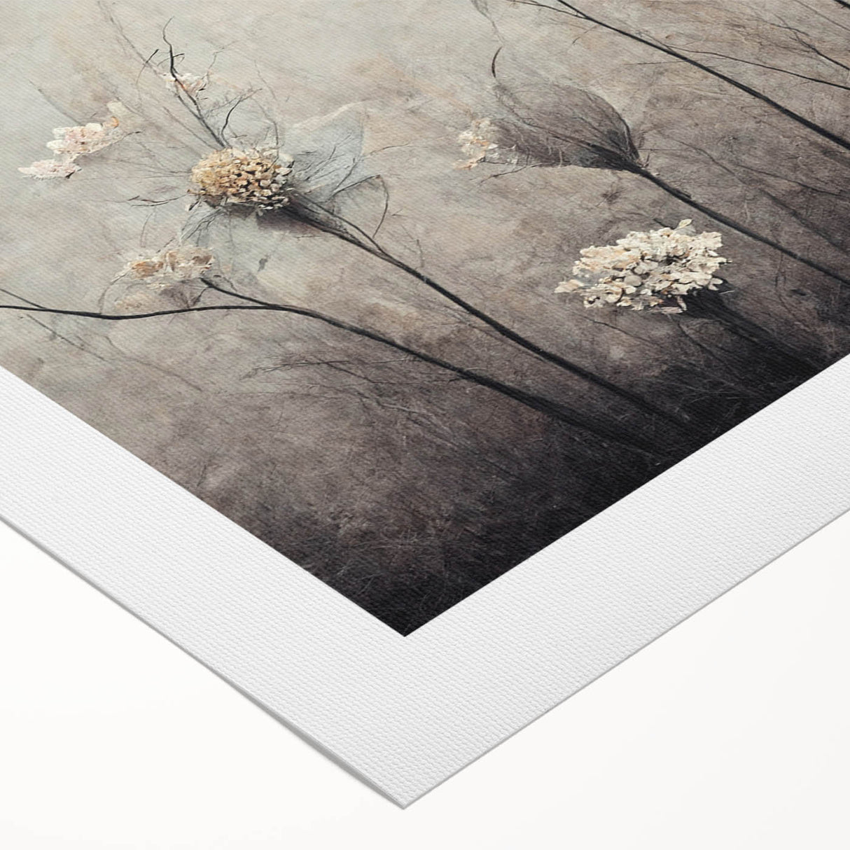 Vibrant abstract floral wall art on rolled canvas, showcasing colorful blooms in shades of pink, blue, and green, ideal for modern home decor.