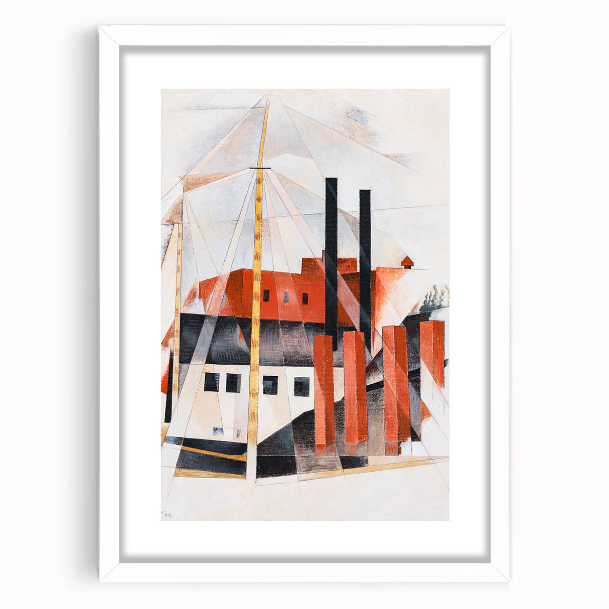 Modern Industrial Art - Abstract Contemporary Red & Black Design