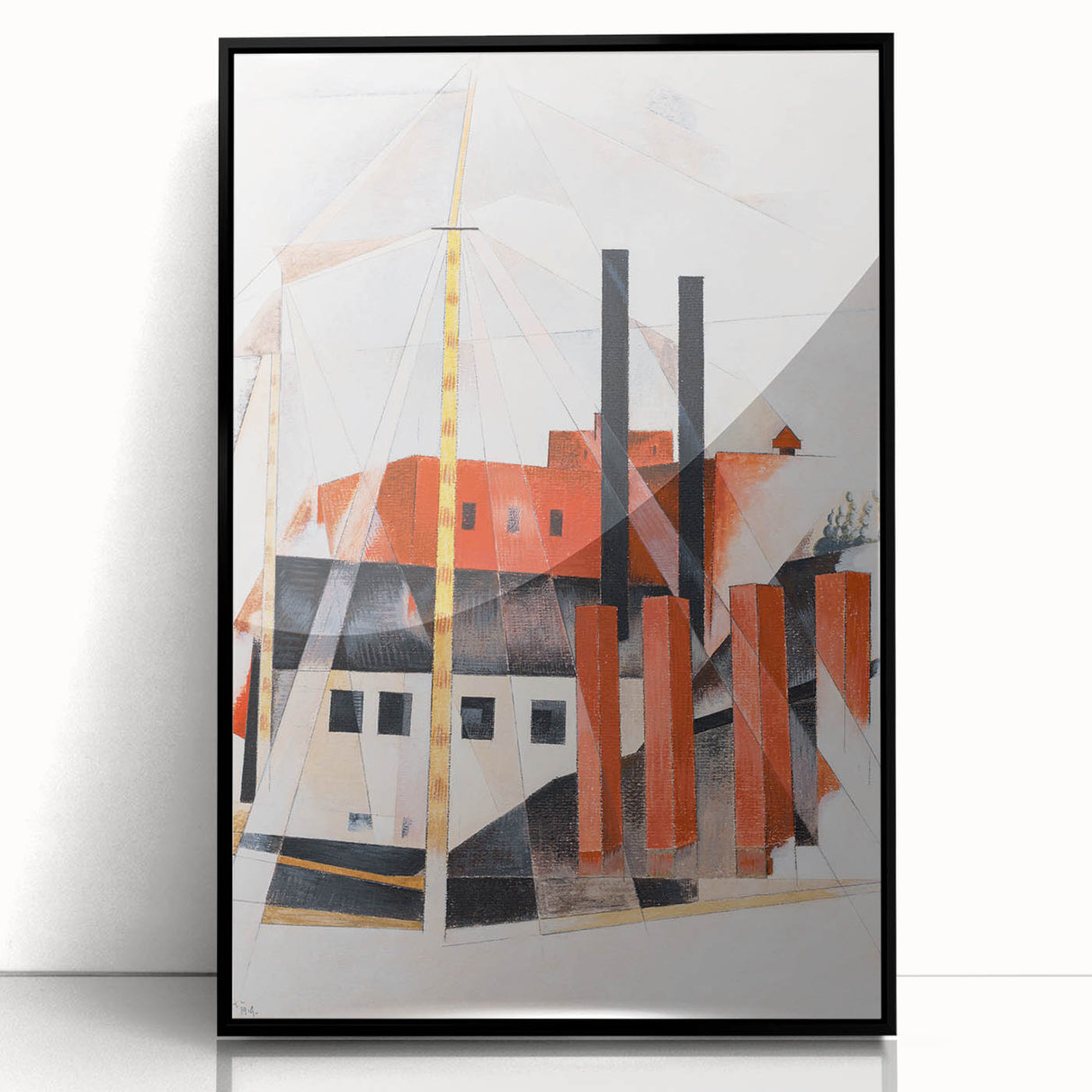 Modern Industrial Art - Abstract Contemporary Red & Black Design
